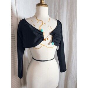 ASOS Design Crop Tops Size 14 Women’s Abstract Long Sleeve Crop Top